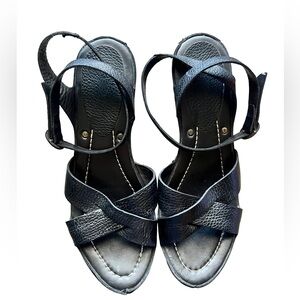 FRYE Black Leather Sandals